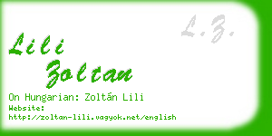 lili zoltan business card