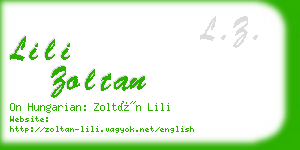 lili zoltan business card